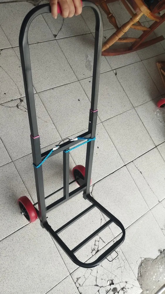 Carretilla Plegable Portátil 70 kg – Acero Reforzado y Mango Telescópico