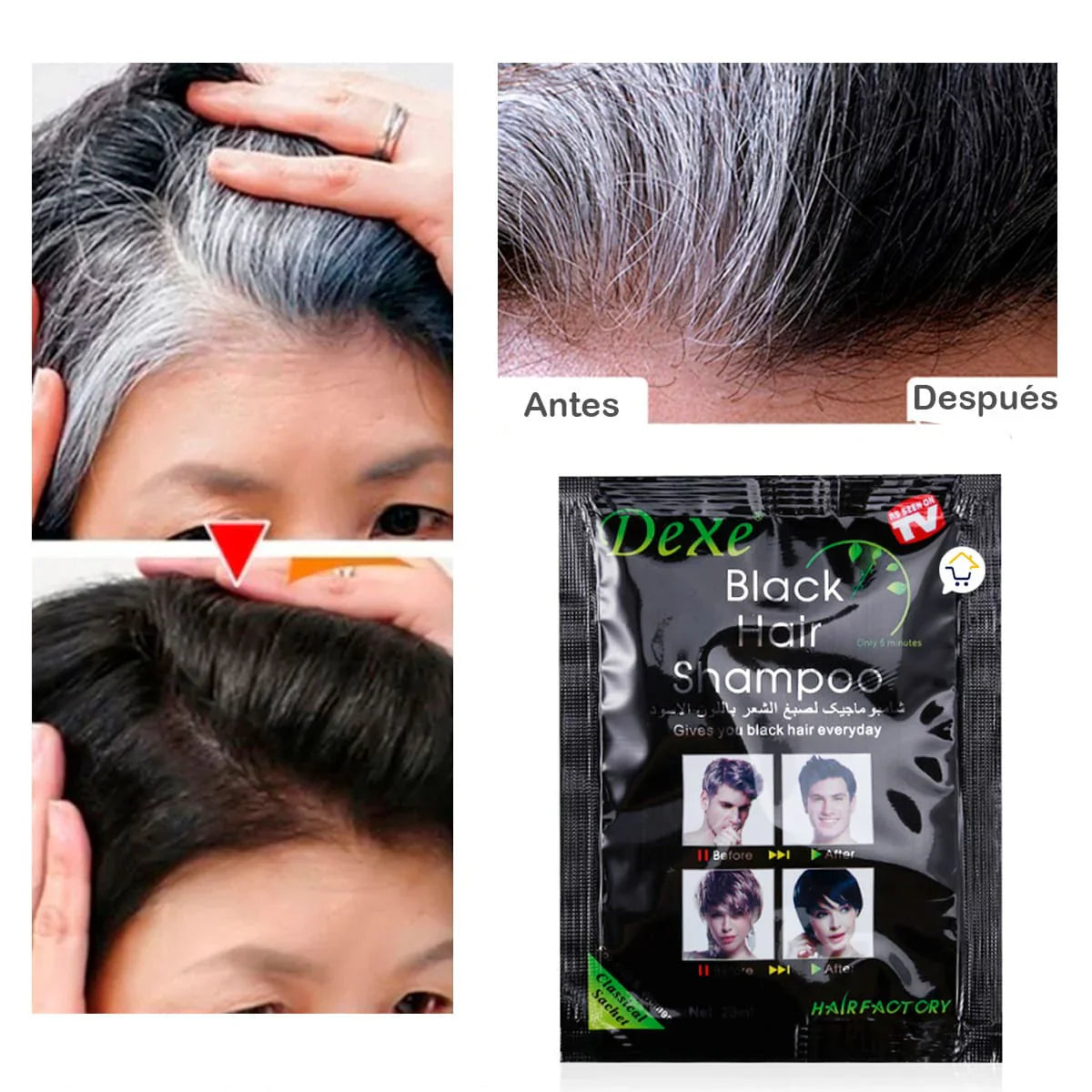 Shampoo cubre canas